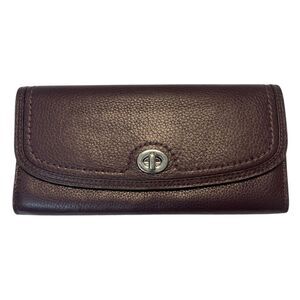 Coach Park Leather Turnlock Slim Envelope Wallet.